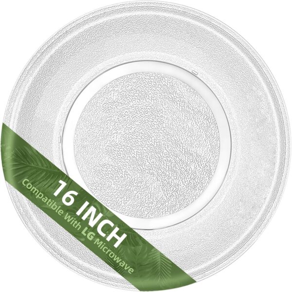 Placa de vidro para micro-ondas LG 40,6 cm: reposição resistente, compatível com 3390W1G006B e 3390W1G006A.