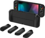 PlayVital AlterGrips capa protetora ergonômica para Nintendo Switch OLED com proteção fina, encaixe perfeito e acessórios inclusos, preta