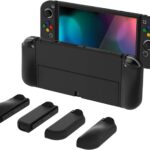 PlayVital AlterGrips capa protetora ergonômica para Nintendo Switch OLED com proteção fina, encaixe perfeito e acessórios inclusos, preta
