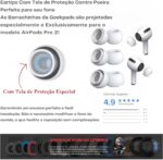 Pontas Borrachinha para AirPods Pro 2 com telinha, conforto, proteção e encaixe firme em 3 tamanhos. - Imagem 2