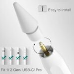 Pontas de substituição compatíveis com Apple Pencil, duráveis e precisas, pacote com 4 para compra prática e reposição ideal - Imagem 2