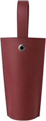 Porta Vinho Luxo Bordô em Couro Sintético Premium: presente elegante, seguro e sofisticado para garrafas padrão.