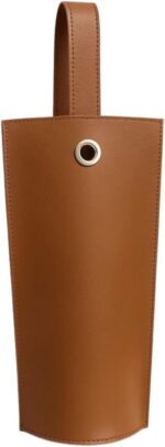 Porta Vinho Luxo Couro Sintético Premium Caramelo: elegante, seguro e ideal para presentear com sofisticação.
