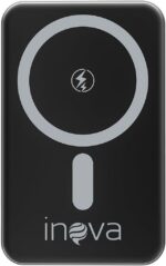 Power Bank 10000mAh com Caregamento por inducǎo, Carregador Sem Fio Portátil Magnético com Cabo Tipo-C 20W PD Carregamento Rápido, Compativel com Celulares ioS e Android (Preto, Amperes Horas, 10000)