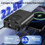 Power Bank 20000mAh 22.5W com Display LED: carga rápida e portátil para iPhone, Samsung e Android - Imagem 2