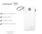 Power Bank 20000mAh Digital com carregamento rápido, display e compatibilidade com Xiaomi, iPhone, Motorola e Samsung - Imagem 2