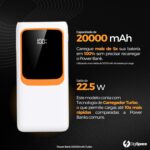 Power Bank 20000mAh Turbo 22.5W: carga ultra rápida, visor LED e 2 saídas para Android e iOS. - Imagem 2