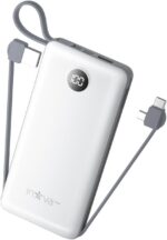 Power Bank 20000mAh com Carga Rápida e Múltiplas Portas para iOS, Android, USB e Type-C, leve e portátil