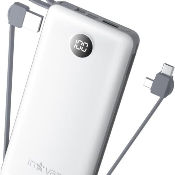 Power Bank 20000mAh com Carga Rápida e Múltiplas Portas para iOS, Android, USB e Type-C, leve e portátil