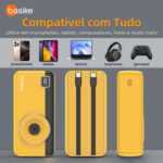 Power Bank 30000mAh, Basike Carregador Portátil 2 Saídas USB-A(até 22.5W) + Tipo-C(até 22.5W) com Cabo, Carregamento Rápido, Led Indicador de Bateria Proteção Inteligente (Amarelo) - Imagem 2