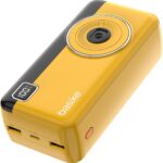 Power Bank 30000mAh, Basike Carregador Portátil 2 Saídas USB-A(até 22.5W) + Tipo-C(até 22.5W) com Cabo, Carregamento Rápido, Led Indicador de Bateria Proteção Inteligente (Amarelo)
