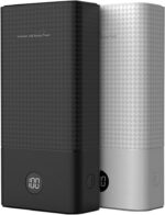 Power Bank 30000mAh Carregador Portátil Saída USB-A de 22.5W, Tipo-C de 22.5W e Micro USB, Carregamento Rápido e Tela Indicador de Bateria com Proteção Inteligente (Branco)