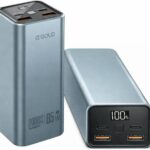 Power Bank A'Gold BTE-92 20000mAh 65W: carga turbo, 4 saídas e visor digital para iPhone, Samsung, Dell e Xiaomi.