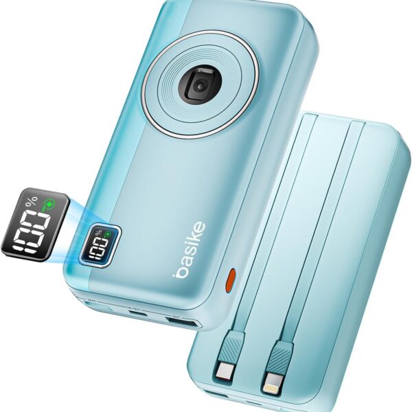 Power Bank Basike 20000mAh com carregamento rápido 22,5W, 3 saídas e proteção inteligente para mais energia em qualquer lugar.