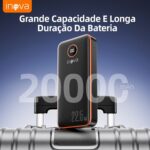 Power Bank Carregador Portátil 20000mAh com Carga Rápida, Led Indicador de Bateria, Bateria Portatil para Dispositivos iOS e Android, USB, Type-C, Preto - Imagem 2