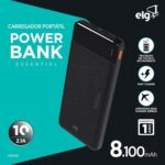 Power Bank ELG PB81BK 8100mAh: compacto, seguro e ideal para carregar 2 dispositivos em viagem - Imagem 2