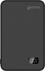 Power Bank Geonav Slim Pro 10.000 mAh 3 em 1: carregamento por indução, compatível com iPhone, Apple Watch e AirPods.