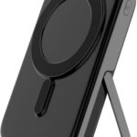 Power Bank Magnético Sem Fio 10000mAh com Suporte e USB-C para iOS e Android, leve e seguro para recargas rápidas