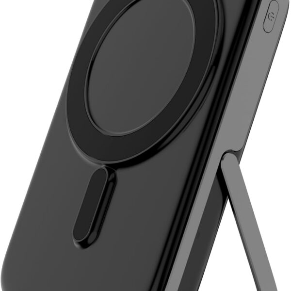 Power Bank Magnético Sem Fio 10000mAh com Suporte e USB-C para iOS e Android, leve e seguro para recargas rápidas