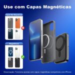 Power Bank Magnético Sem Fio 10000mAh com Suporte e USB-C para iOS e Android, leve e seguro para recargas rápidas - Imagem 2