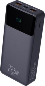 Power Bank Pro 20000mAh ELG: carga rápida, display digital e 2 portas USB-A para carregar seus dispositivos com segurança.