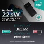 Power Bank Pro 20000mAh ELG: carga rápida, display digital e 2 portas USB-A para carregar seus dispositivos com segurança. - Imagem 2