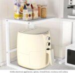 Prateleira expansível para micro-ondas em aço carbono, resistente, prática e ideal para organizar a cozinha em bancada. - Imagem 2
