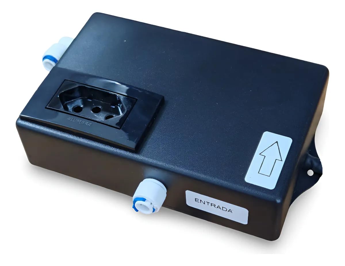 Pressurizador para purificador de água bivolt com mangueira 1/4, ideal Pressurizador para purificador de água bivolt com mangueira 1/4, ideal para melhorar a pressão e garantir melhor fluxo de água.