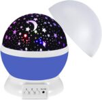 Projetor Estrelado Azul para Quarto Infantil, Luz Noturna com 8 Cores, Presente Ideal para Crianças de 3 a 10 Anos