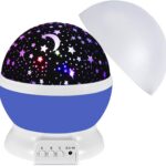 Projetor Estrelado Azul para Quarto Infantil, Luz Noturna com 8 Cores, Presente Ideal para Crianças de 3 a 10 Anos