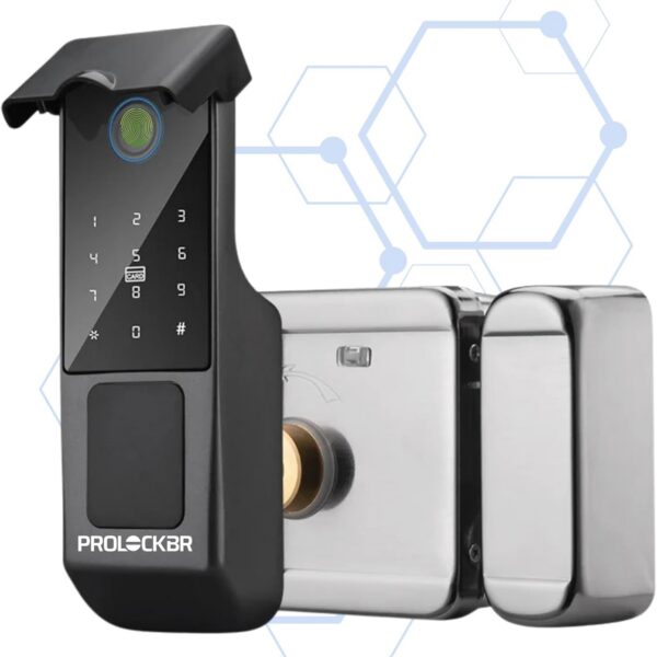 ProlockBR N3: fechadura inteligente IP65 com 5 formas de abertura para mais segurança, praticidade e controle.