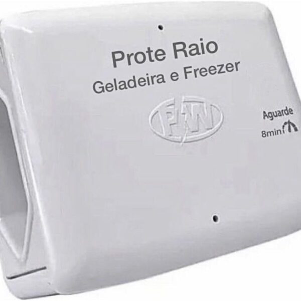 Protetor de Geladeira ou Freezer 127V: protege contra surtos e quedas de energia, com religa automática e temporizador de 8 minutos.