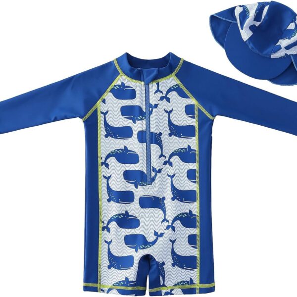 Pulpo Roupa de Piscina Bebê Menino com Chapéu by Acqua di Mare: proteção e conforto para o banho de sol e piscina.