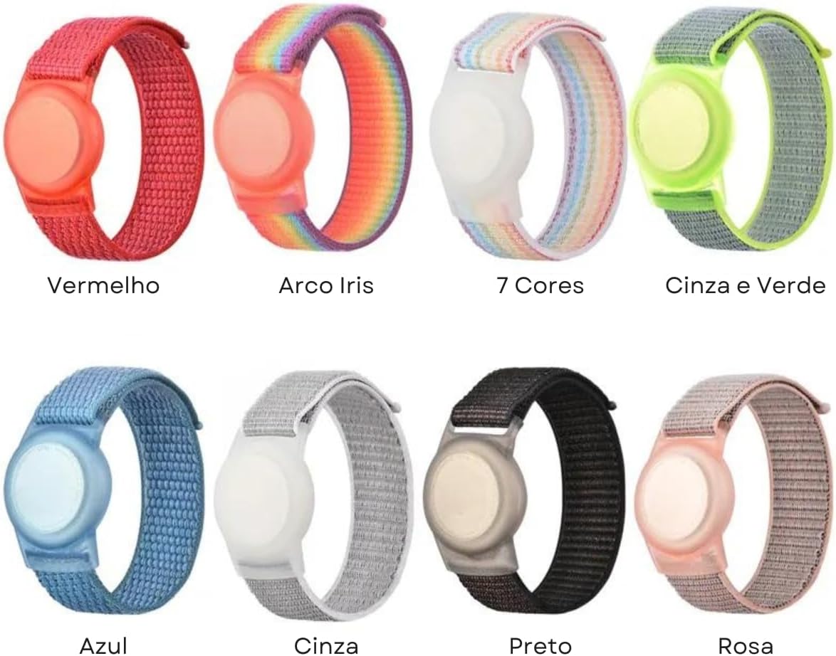 Pulseira Ajustável para AirTag: segurança e conforto para crianças e idosos, com ajuste firme e múltiplas cores. - Imagem 2