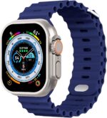 Pulseira Foufousun Ocean para Apple Watch Ultra: silicone macio, confortável e ideal para esportes e uso diário.
