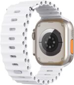 Pulseira Foufousun Ocean para Apple Watch Ultra: silicone macio, esportiva e confortável para uso diário e treinos - Imagem 2