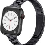 Pulseira Lenrao de aço inoxidável para Apple Watch: elegância, conforto e compatibilidade com várias séries e tamanhos.