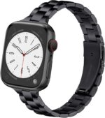 Pulseira Lenrao de aço inoxidável para Apple Watch: elegância, conforto e compatibilidade com várias séries e tamanhos.