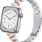 Pulseira Lenrao em aço inoxidável para Apple Watch: elegância, conforto e compatibilidade com várias séries.
