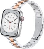 Pulseira Lenrao em aço inoxidável para Apple Watch: elegância, conforto e compatibilidade com várias séries.