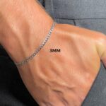 Pulseira Masculina Corrente Grumet 3mm de Aço Inox Prateado: estilo durável para comprar com segurança e elegância. - Imagem 2