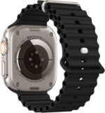 Pulseira Ocean de silicone para Apple Watch Ultra 49/45/44/42 mm, confortável e resistente para uso diário.