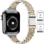 Pulseira QUNDAXI de aço inox para Apple Watch, fina e elegante, luxo feminino para uso diário - Imagem 2