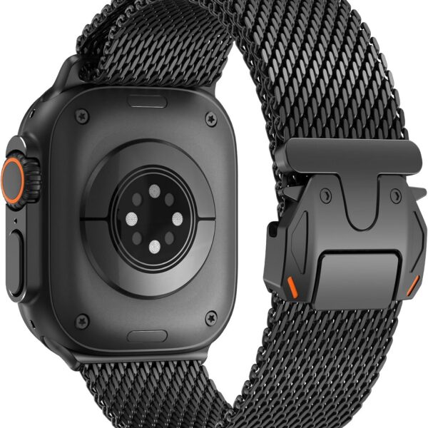 Pulseira WINGLE em malha milanesa para Apple Watch Ultra, conforto, ajuste seguro e estilo premium masculino