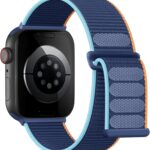 Pulseira de Nylon Lenrao para Apple Watch: confortável, esportiva e ajustável, ideal para uso diário e treino.