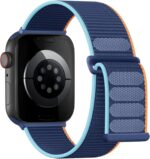 Pulseira de Nylon Lenrao para Apple Watch: confortável, esportiva e ajustável, ideal para uso diário e treino.