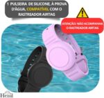Pulseira de Silicone para Airtag à prova d’água, ajustável, resistente e confortável, ideal para adultos e crianças - preto - Imagem 2