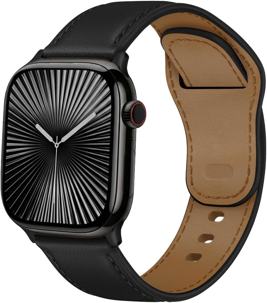 Pulseira de couro genuíno para Apple Watch: elegância, conforto e Pulseira de couro genuíno para Apple Watch: elegância, conforto e compatibilidade com séries 11 a 1, SE e Ultra 3/2.