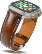 Pulseira de couro vintage Gomvadr para Apple Watch: estilo clássico, conforto premium e compatibilidade ampla.