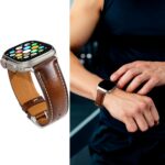Pulseira de couro vintage Gomvadr para Apple Watch: estilo clássico, conforto premium e compatibilidade ampla. - Imagem 2